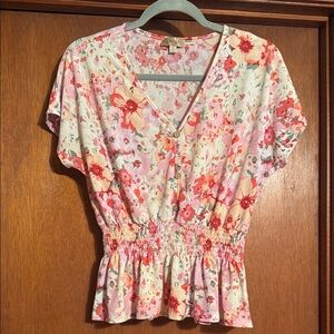 Lavish Floral Pink and Red Blouse